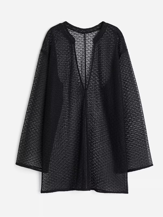 H&M Dresses & Skirts - H&M NWT Black Sheer mesh Textured swimsuit cover up dress